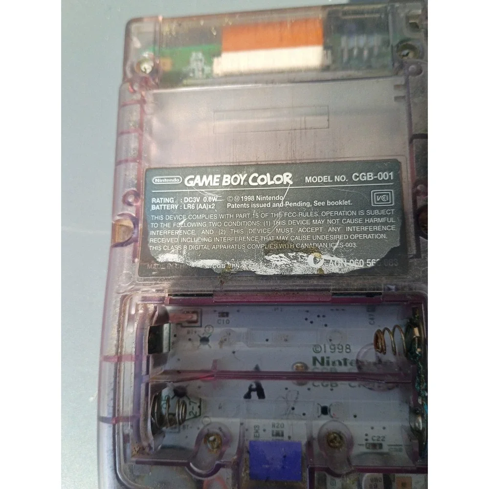 Nintendo Game Boy Color (Cgb-001) Atomic Purple With Super Mario Land: 3 Game...